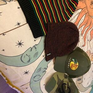 Striped Rasta Knit Scarf - Black with Red, Yellow & Green Stripes